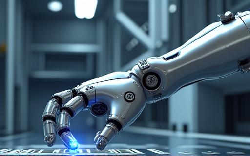 ロボットアームが精密作業を行う様子